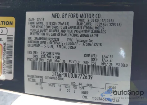 2018 Ford Fusion Hybrid Se from USA, damaged, VIN 3FA6P0LU0JR272639